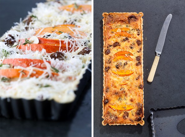 Quiche mit Kürbis und Maronen